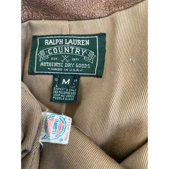 VTG 70’s RALPH LAUREN COUNTRY SUEDE JACKET CHESTNUT ILGWU LOGO MADE IN USA SZ M - Picture 10 of 16